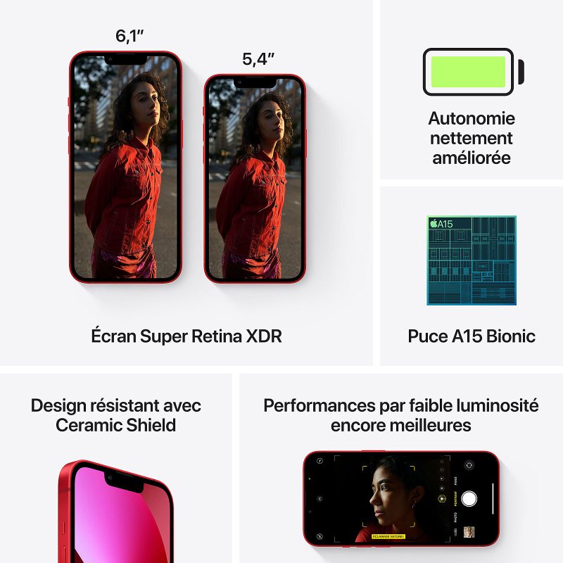 Apple iPhone 13 128 Go (PRODUCT)RED carateristiques
