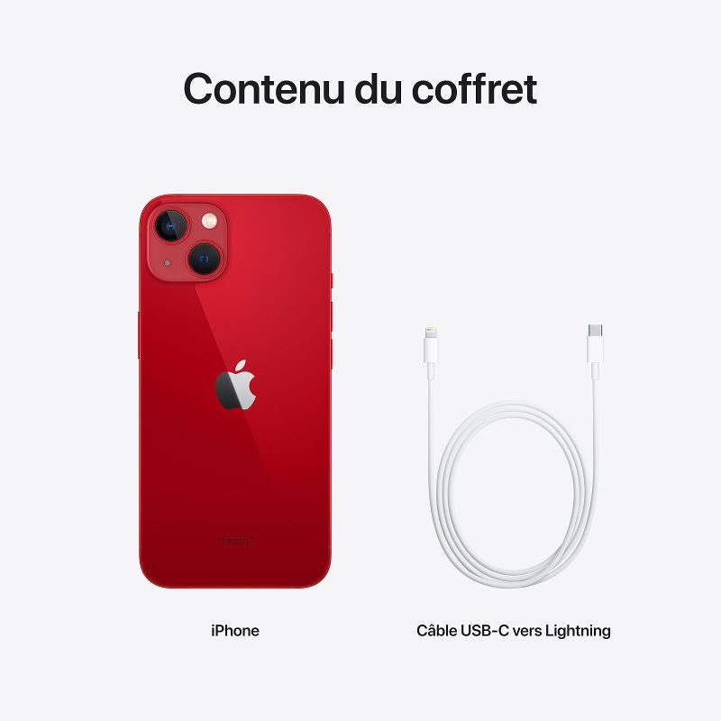 Apple iPhone 13 128 Go (PRODUCT)RED contenu du coffret