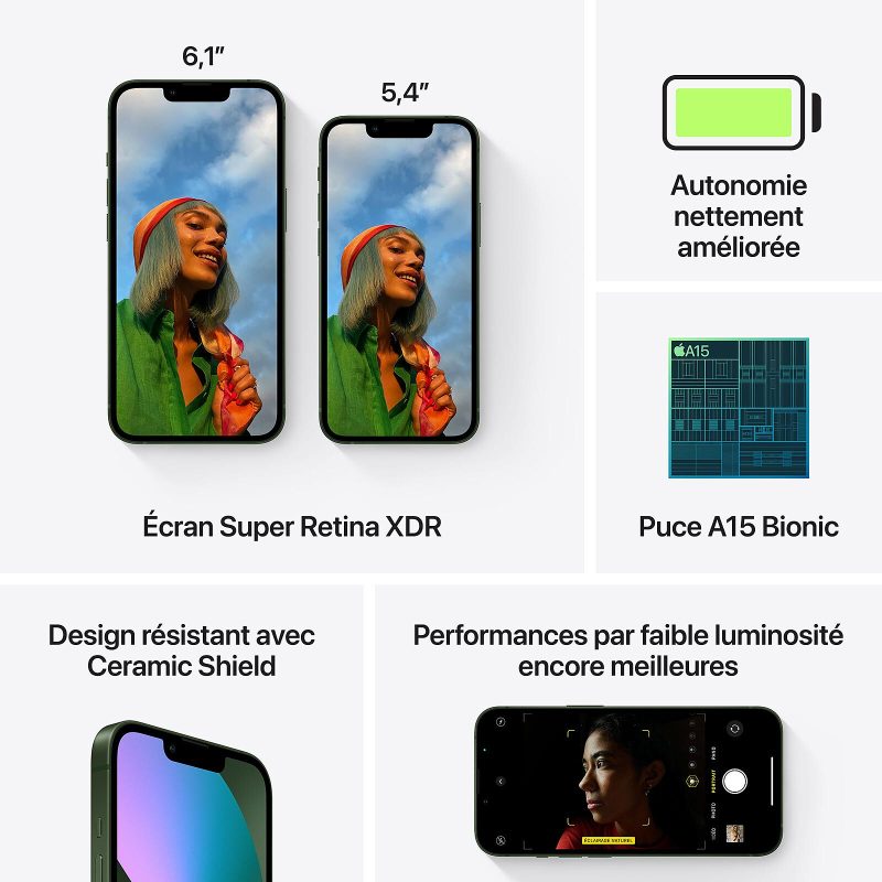 Apple iPhone 13 128 go vert Caractéristiques