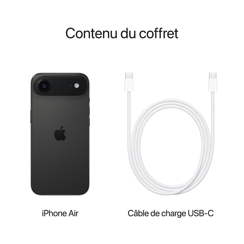 Apple iPhone Air Noir sidéral contenu coffret
