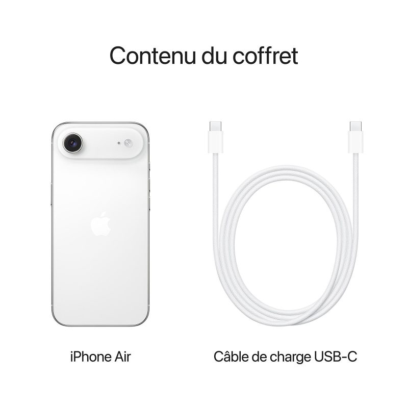Apple iPhone Air Blanc nuage contenu coffret