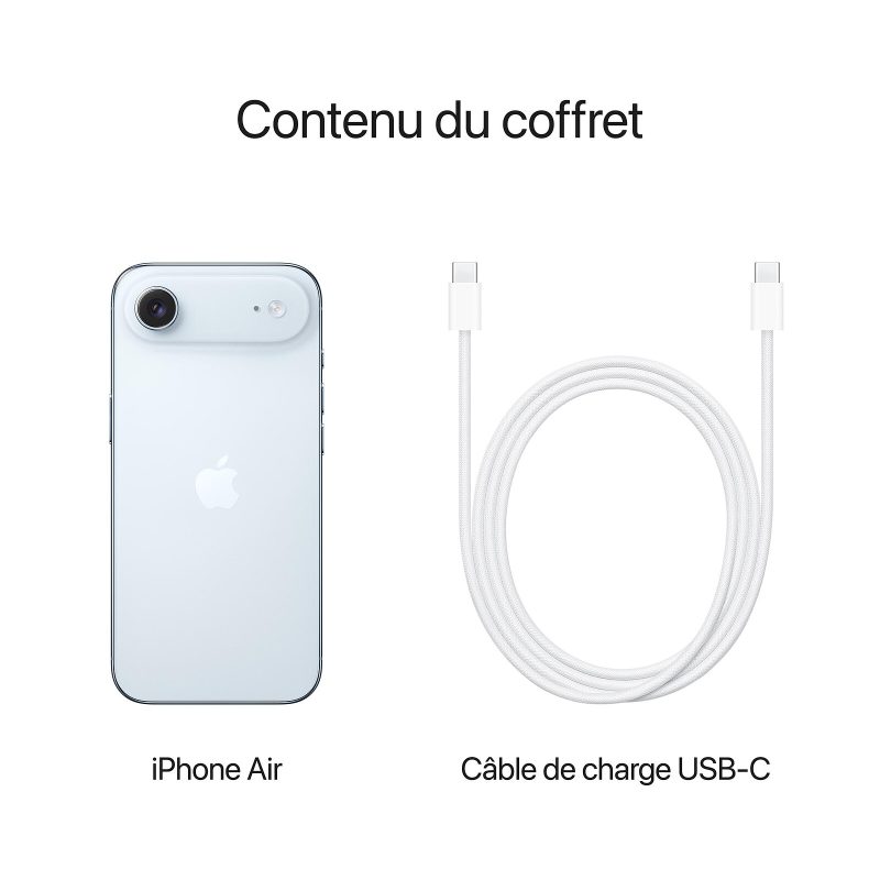 Apple iPhone Air Bleu ciel contenu coffret