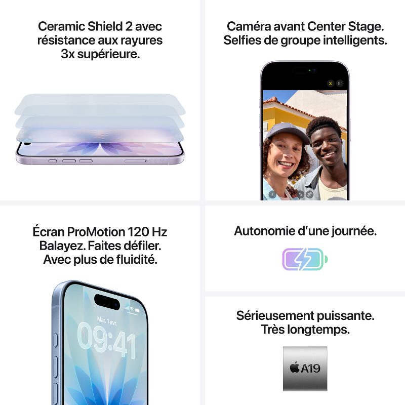 Apple iPhone 17 lavande caractéristiques