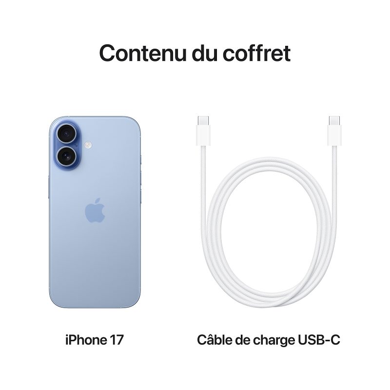 Apple iPhone 17 Brume contenu coffret