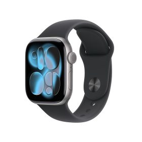 Apple Watch Series 11 GPS 42 mm Aluminium Gris sidéral Bracelet Sport Noir M/L