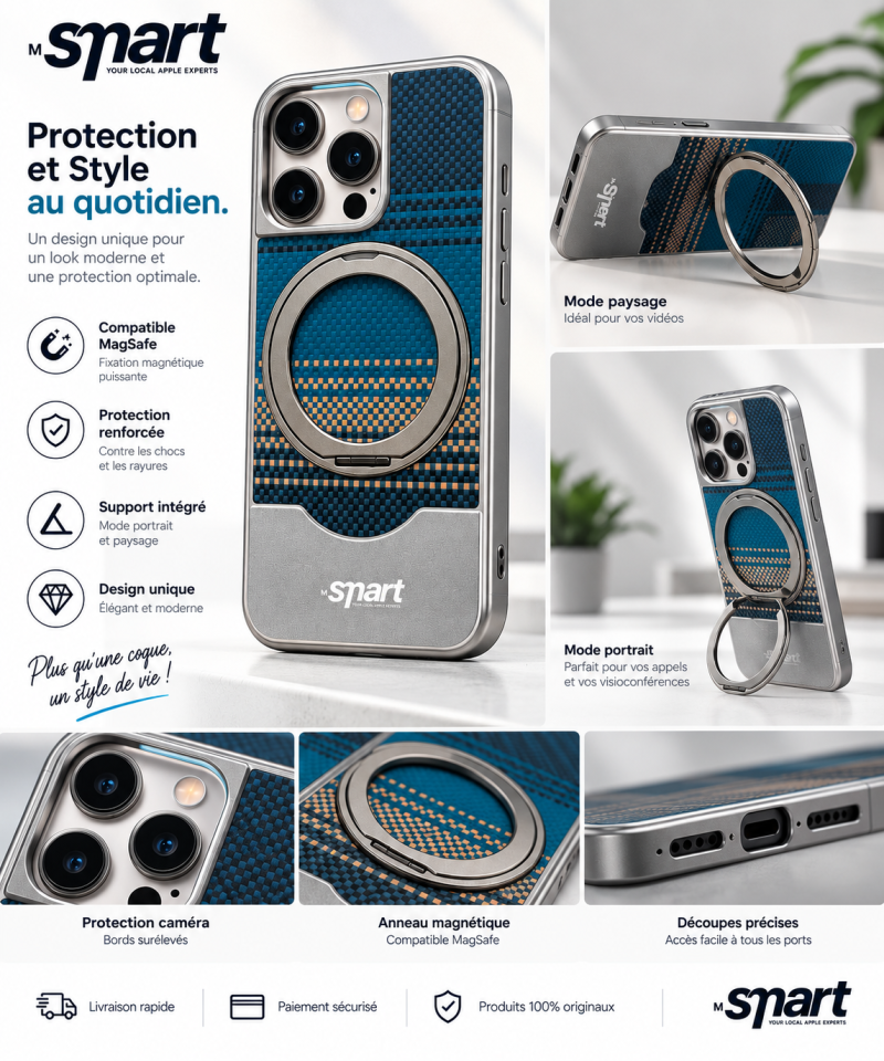 SmartShell Magsafe Magsafe iPhone 16 Pro avec anneau