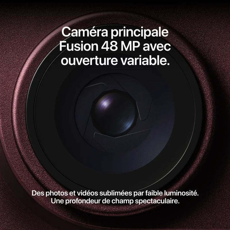 Caméra principale Fusion 48 MP avec ouverture variable
