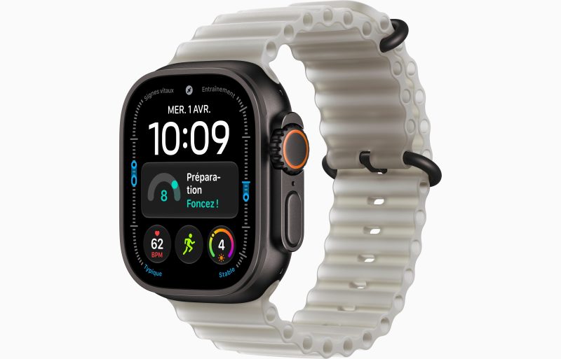 Apple Watch Ultra 4 GPS + Cellular 49 mm Titane naturel Bracelet Océan