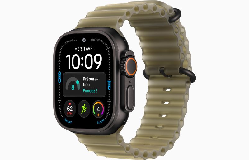 Apple Watch Ultra 4 GPS + Cellular 49 mm Titane naturel Bracelet Océan