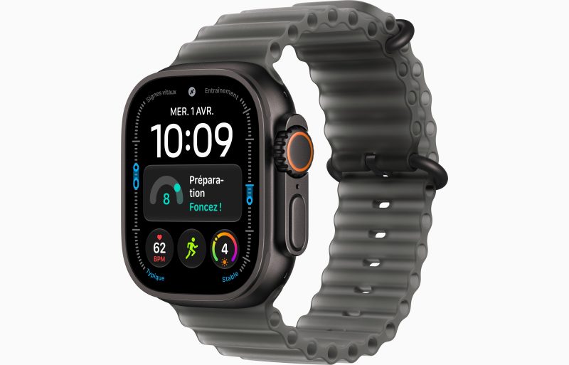 Apple Watch Ultra 4 GPS + Cellular 49 mm Titane naturel Bracelet Océan