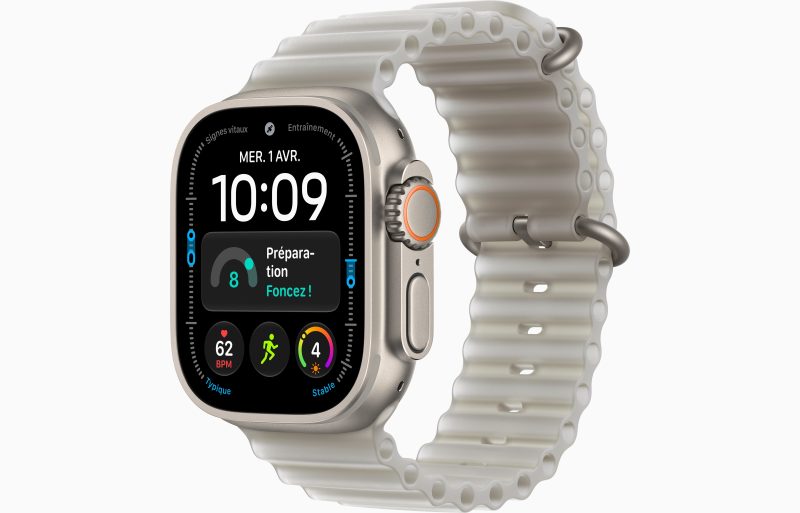 Apple Watch Ultra 4 GPS + Cellular 49 mm Titane naturel Bracelet Océan