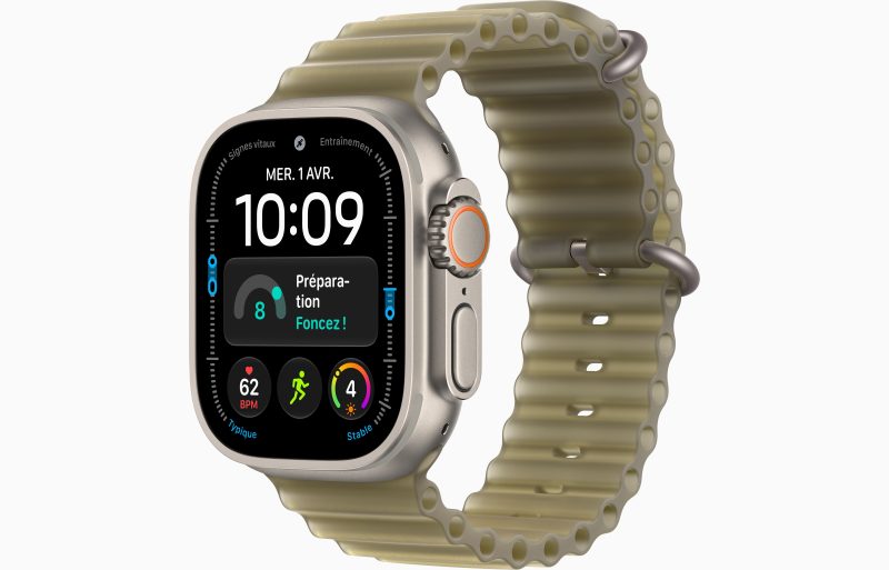 Apple Watch Ultra 4 GPS + Cellular 49 mm Titane naturel Bracelet Océan