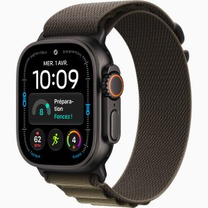 Apple Watch Ultra 4 GPS + Cellular 49 mm Titane noir Boucle Olive Sombre
