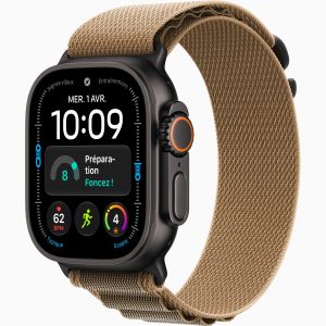 Apple Watch Ultra 4 GPS + Cellular 49 mm Titane noir Boucle Désert