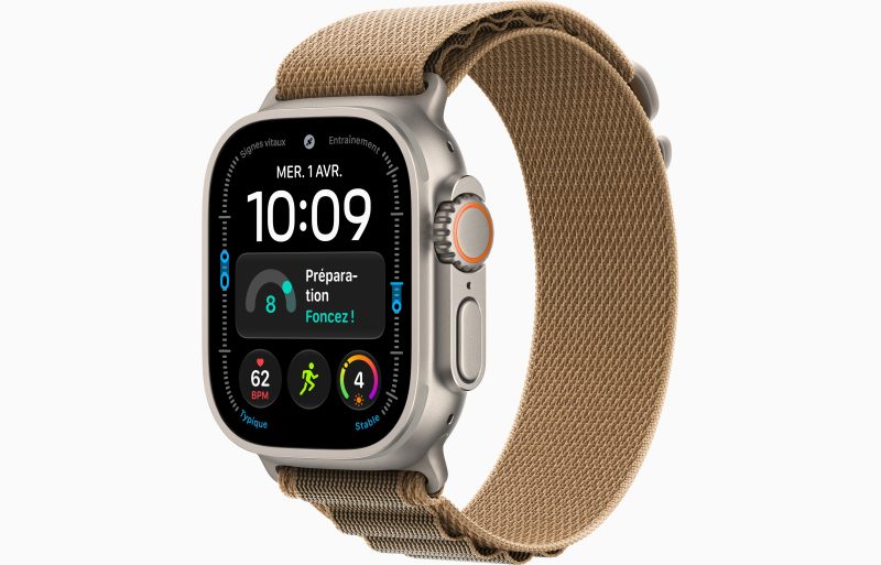 Apple Watch Ultra 4 GPS + Cellular 49 mm Titane naturel Boucle Désert