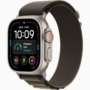 Apple Watch Ultra 4 GPS + Cellular 49 mm Titane naturel Boucle Olive Sombre