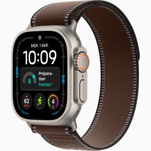 Apple Watch Ultra 4 GPS + Cellular 49 mm Titane naturel Boucle Trail Terre d’ombre foncée