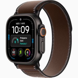 Apple Watch Ultra 4 GPS + Cellular 49 mm Titane Noir Boucle Trail Terre d’ombre foncée