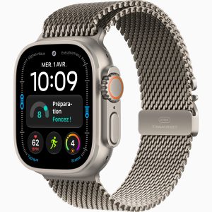 Apple Watch Ultra 4 GPS + Cellular 49 mm Titane naturel Bracelet Milanais Titane naturel