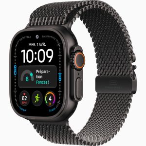 Apple Watch Ultra 4 GPS + Cellular 49 mm Titane noir Bracelet Milanais Titane noir