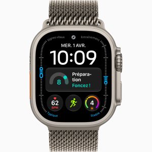Apple Watch Ultra 4 GPS + Cellular 49 mm Titane naturel Bracelet Milanais Titane naturel