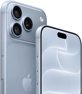 iPhone 18 Pro, glacier, vue avant et arrière montrant le Ceramic Shield, le système caméra à trois objectifs