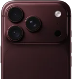 Face arrière d’un iPhone 18 Pro bordeaux, montrant la caméra principale 48 MP avec ouverture variable
